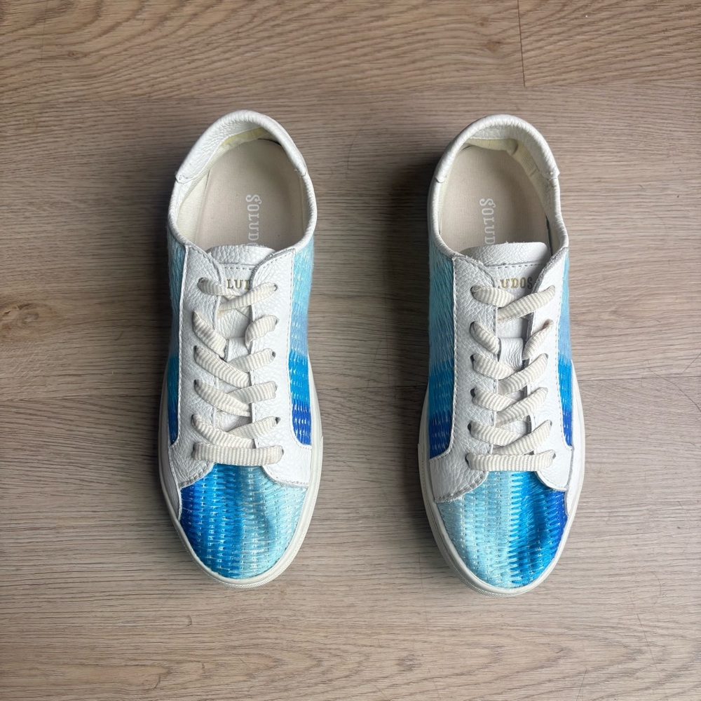 Soludos Ombré Ibiza Embroidered Sneaker Blue Size 7 - Picture 4 of 7